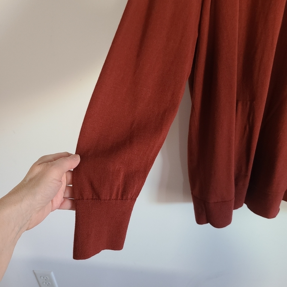 Lands End Cardigan Sweater Terracotta Orange Rust 2X - Picture 8 of 11